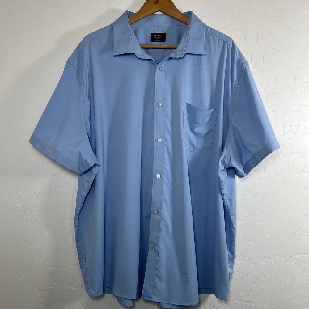 UNTUCKit Gironde SS Blue Relaxed Fit Performance Shirt size 3XL Mens